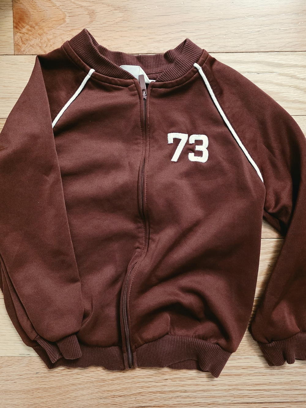 H&M Maroon Kids Zip Jacket with White '73' Detail